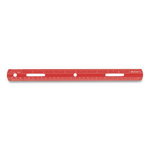 Image of Westcott® 10526-001 Plastic Ruler, Standard/Metric, 12" Long, Randomly Assorted Colors