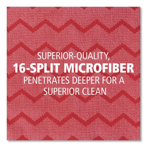 Image of Rubbermaid® Commercial FGQ62000RD00 Hygen Microfiber Cleaning Cloths, 16 X 16, Red, 12/carton