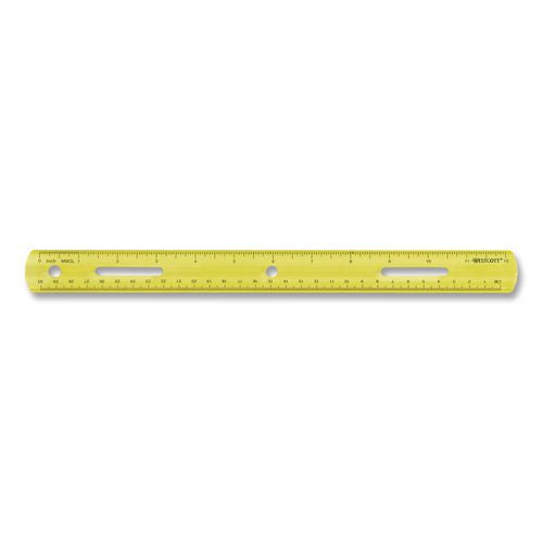 Image of Westcott® 10526-001 Plastic Ruler, Standard/Metric, 12" Long, Randomly Assorted Colors