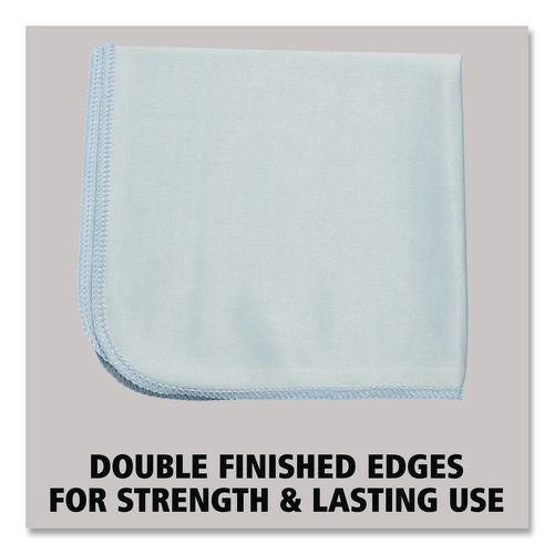 Image of Rubbermaid® Commercial FGQ63000BL00 Executive Series Hygen Cleaning Cloths, Glass Microfiber, 16 x 16, Blue, 12/Carton