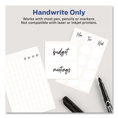 Image of Avery® 13934/5412 Handwrite Only Self-Adhesive Removable Labels, 0.31 x 0.5, 100 Labels/Sheet, 11 Sheets/Pack
