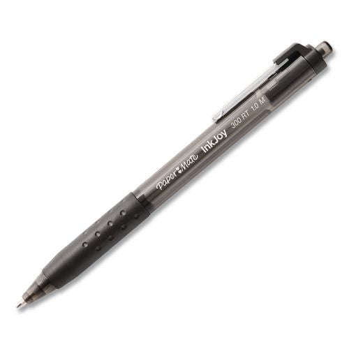Image of Paper Mate® 1781565/1945920 InkJoy 300 RT Ballpoint Pen, Retractable, Medium 1 mm, Black Ink, Black Barrel, 8/Pack