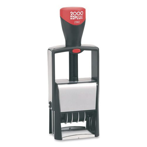 Image of COSCO 2000PLUS® 011035 4-In-1 Message Date Stamp, 5 Years, ENTERED/FAXED/PAID/RECEIVED, 1.75 x 1.12, Red/Blue Ink