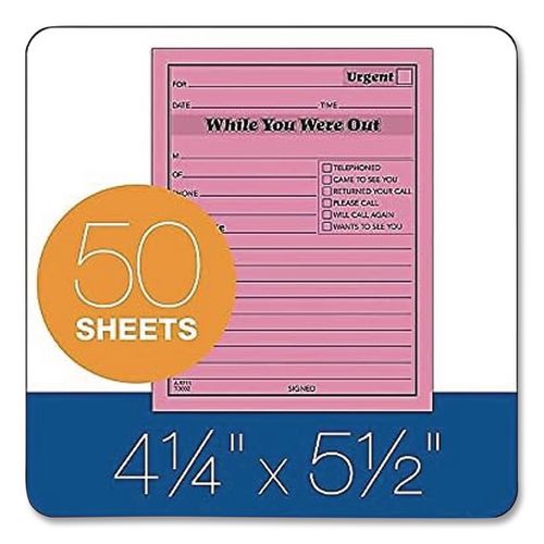 Image of Adams® 9711 While You Were Out Memo Pad, One-Part (No Copies), 4.25 x 5.5, 50 Forms/Pad, 24 Pads/Pack