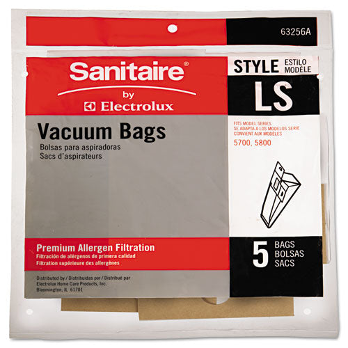 Image of Sanitaire® 63256A Commercial Upright Vacuum Cleaner Replacement Bags, Style Ls, 5/pack