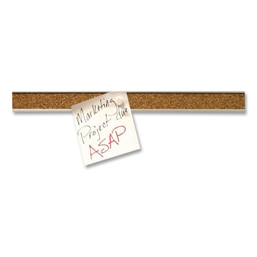 Image of Advantus 2026 Grip-A-Strip Cork Map Rail, 1" x 96", Brown/Silver