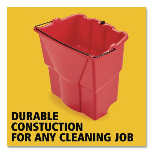 Image of Rubbermaid® Commercial 2064907 Wavebrake 2.0 Dirty Water Bucket, 18 Qt, Plastic, Red