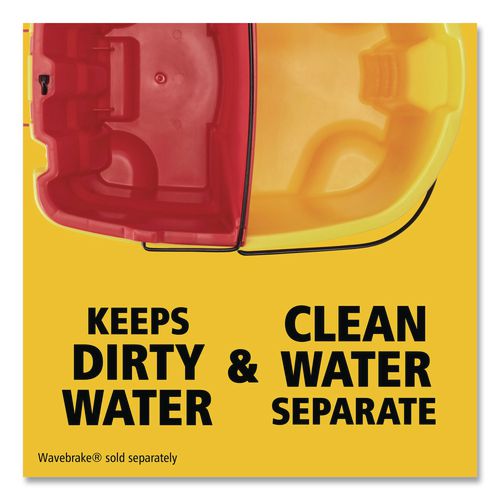 Image of Rubbermaid® Commercial 2064907 Wavebrake 2.0 Dirty Water Bucket, 18 Qt, Plastic, Red
