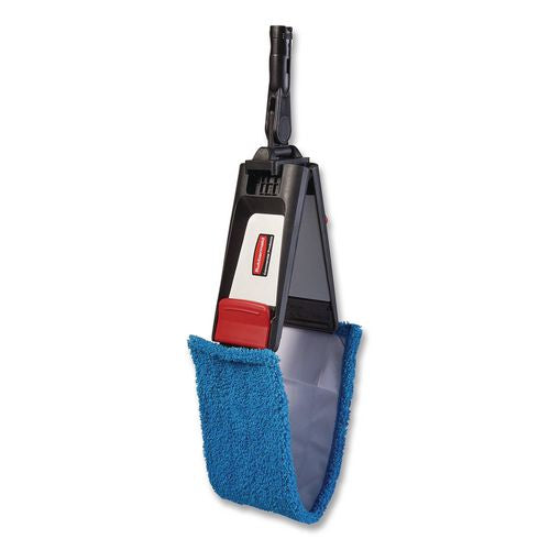 Image of Rubbermaid® Commercial 2132426 Adaptable Flat Mop Kit, 19.5 X 5.5 Blue Microfiber Head, 48" To 72" Yellow Aluminum Handle