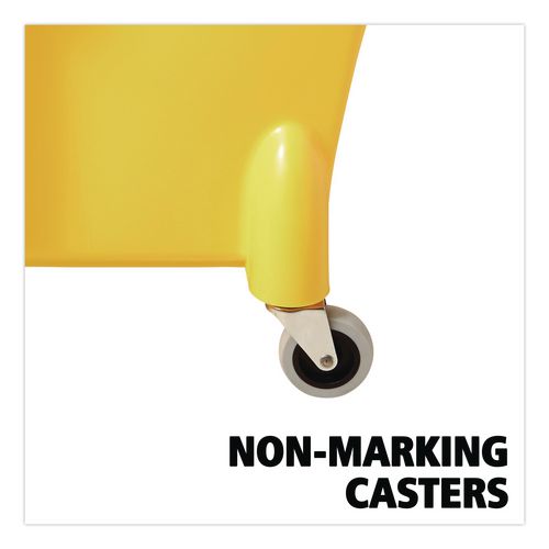 Image of Rubbermaid® Commercial FG738000YEL Tandem 31-Quart Bucket/Wringer Combo, Reverse, Yellow