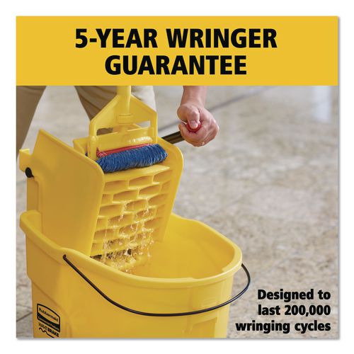 Image of Rubbermaid® Commercial FG748000YEL Wavebrake 2.0 Bucket/wringer Combos, Side-Press, 26 Qt, Plastic, Yellow