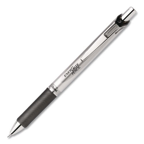 Image of Pentel® PL75A EnerGize Mechanical Pencil, 0.5 mm, HB (#2), Black Lead, Silver/Black Barrel
