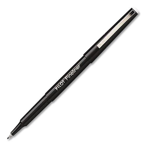 Image of Pilot® PIL11002 Fineliner Porous Point Pen, Stick, Fine 0.7 mm, Black Ink, Black Barrel