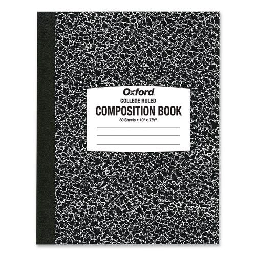 Image of Oxford 26-252R Composition Book, Medium/College Rule, Black Marble Cover, (80) 10 x 7.87 Sheets