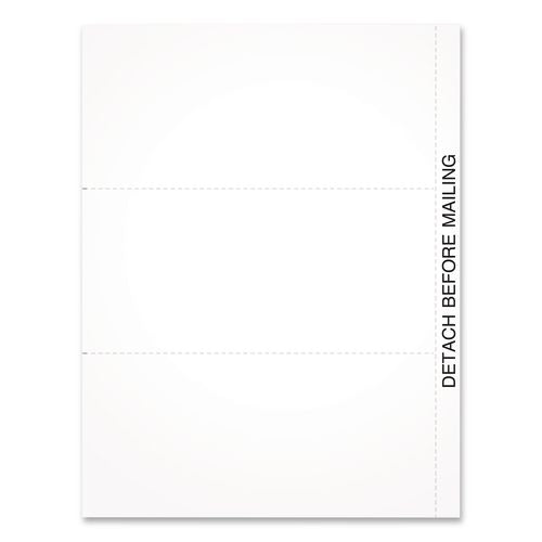 Image of Adams® LB1099NB34 2024 W-2 or 1099 Blank 3-Up Laser/Inkjet Forms, 8.5 x 3.66, 3 Forms/Sheet, 102 Forms Total