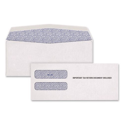 Image of Adams® DW3-S 3-Up 1099-NEC Gummed Seal Double-Window Security Tint Envelopes, Commercial Flap, 9 x 3.75, White, 100/Pack