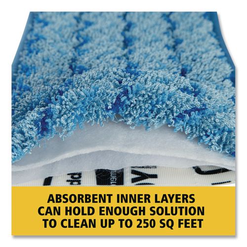 Image of Rubbermaid® Commercial FGQ41000GR00 Microfiber Wet Mopping Pad, 18.5" x 5.5" x 0.5", Green, 12/Carton