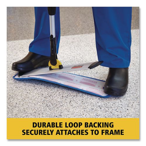 Image of Rubbermaid® Commercial FGQ41000GR00 Microfiber Wet Mopping Pad, 18.5" x 5.5" x 0.5", Green, 12/Carton