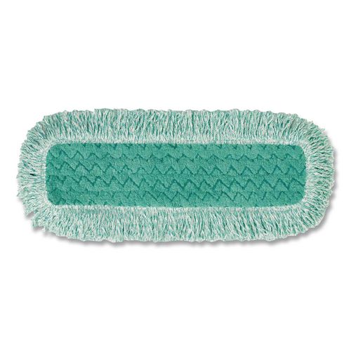 Image of Rubbermaid® Commercial FGQ41800GR00 Dust Pad With Fringe, Microfiber, 18" Long, Green