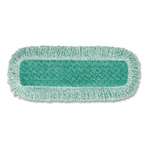 Image of Rubbermaid® Commercial FGQ41800GR00 Dust Pad With Fringe, Microfiber, 18" Long, Green, 6/carton