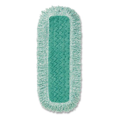 Image of Rubbermaid® Commercial FGQ41800GR00 Dust Pad With Fringe, Microfiber, 18" Long, Green, 6/carton