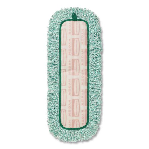 Image of Rubbermaid® Commercial FGQ41800GR00 Dust Pad With Fringe, Microfiber, 18" Long, Green, 6/carton