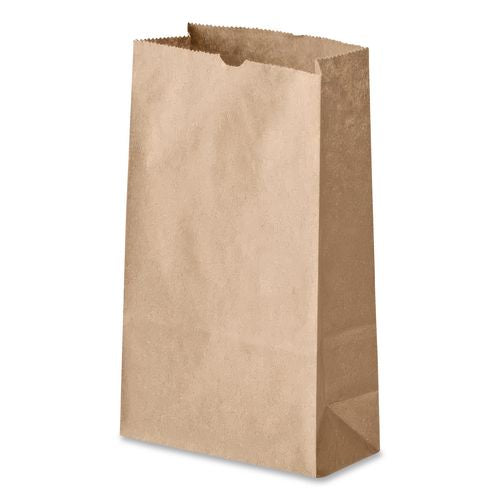 Image of Ross & Wallace Paper Products 100302500PK/BL Grocery Paper Bags, 2# Size, 30# Basis Weight, 4.13" x 2.63" x 7.88", Kraft, 500/Bundle