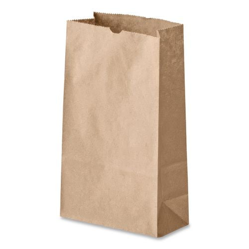 Image of Ross & Wallace Paper Products 100305500PK/BL Grocery Paper Bags, 5# Size, 35# Basis Weight, 5.25" x 3.38" x 10.94", Kraft, 500/Bundle