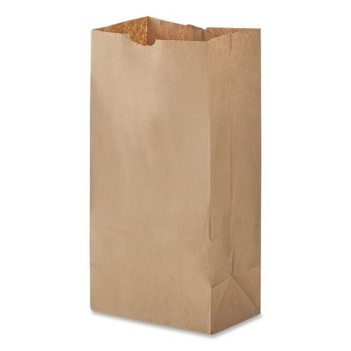 Image of Ross & Wallace Paper Products 100312500PK/BL Grocery Paper Bags, 12# Size, 40# Basis Weight, 7" x 4.38" x 13.75", Kraft, 500/Bundle