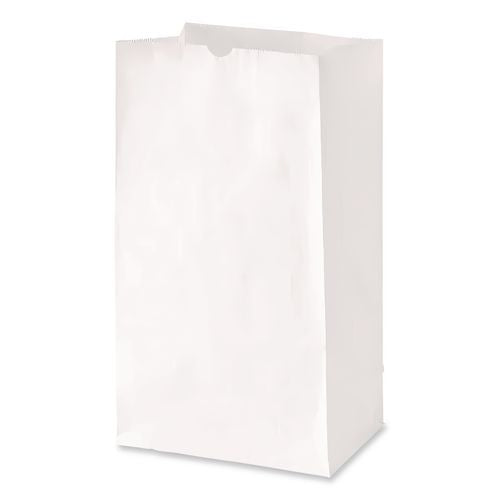Image of Ross & Wallace Paper Products 120316500PK/BL Grocery Paper Bags, 16# Size, 40# Basis Weight, 7.75" x 4.75" x 16", White, 500/Bundle