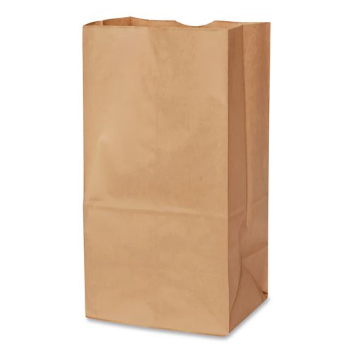 Image of Ross & Wallace Paper Products 130308500SP Grocery Paper Bags, 8# Size, Heavy-Duty, 50# Basis Weight, 6" x 3.88" x 12.5", Kraft, 500/Bundle