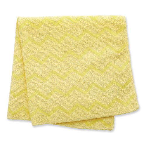 Image of Rubbermaid® Commercial FGQ61000YL00 Reusable Cleaning Cloths, Microfiber, 16 X 16, Yellow, 12/carton
