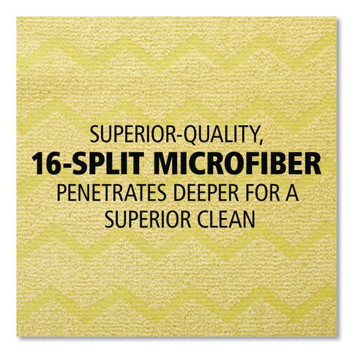 Image of Rubbermaid® Commercial FGQ61000YL00 Reusable Cleaning Cloths, Microfiber, 16 X 16, Yellow, 12/carton