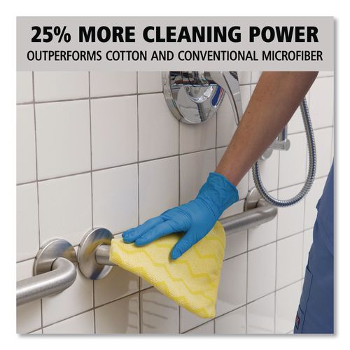 Image of Rubbermaid® Commercial FGQ61000YL00 Reusable Cleaning Cloths, Microfiber, 16 X 16, Yellow, 12/carton