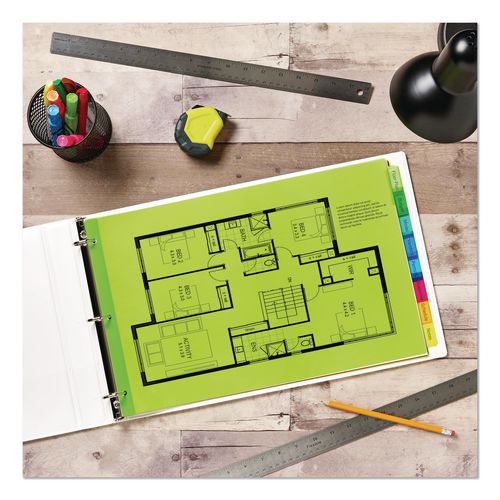 Image of Avery® 11179 Insertable Big Tab Plastic Dividers, 8-Tab, 11 x 17, Assorted Colors, 1 Set