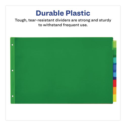 Image of Avery® 11179 Insertable Big Tab Plastic Dividers, 8-Tab, 11 x 17, Assorted Colors, 1 Set