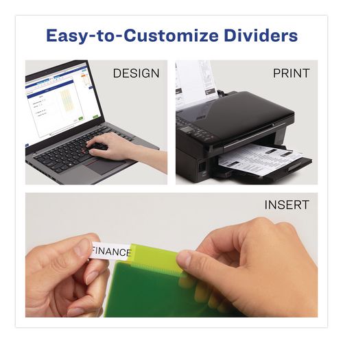 Image of Avery® 11179 Insertable Big Tab Plastic Dividers, 8-Tab, 11 x 17, Assorted Colors, 1 Set