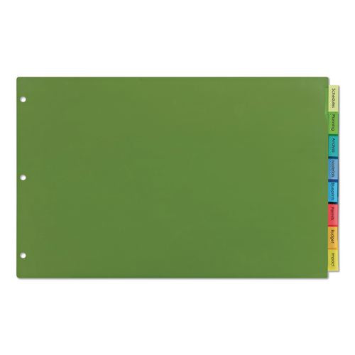 Image of Avery® 11179 Insertable Big Tab Plastic Dividers, 8-Tab, 11 x 17, Assorted Colors, 1 Set