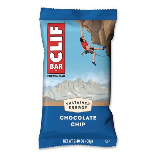 Image of CLIF® Bar CCC160004 Energy Bar, Chocolate Chip, 2.4 oz Bar, 12/Box