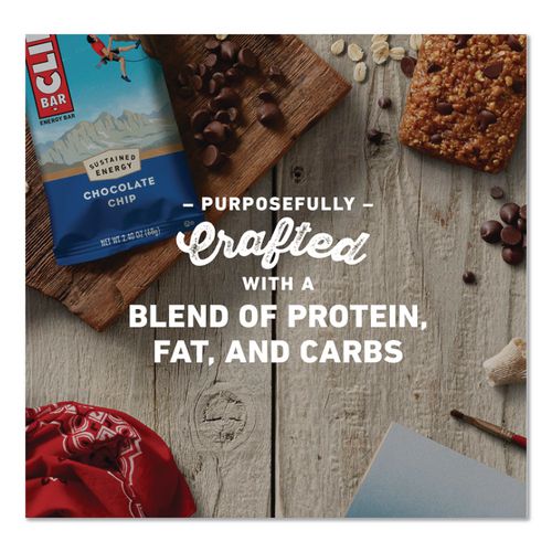 Image of CLIF® Bar CCC160004 Energy Bar, Chocolate Chip, 2.4 oz Bar, 12/Box