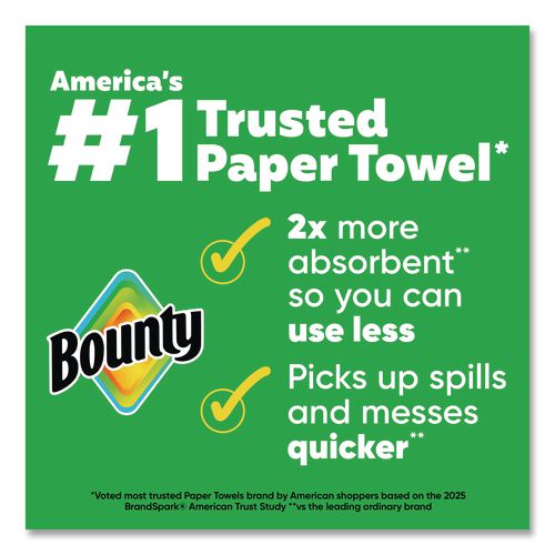 Image of Bounty® 80876241 Kitchen Roll Paper Towels, 2-Ply, White, 10.5 x 11, 75 Sheets/Roll, 4 Triple Rolls/Pack, 6 Packs/Carton