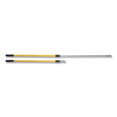 Image of Rubbermaid® Commercial HYGEN FGQ75500YL00 HYGEN Quick-Connect Extension Handle, 4 ft to 6 ft, Yellow/Black