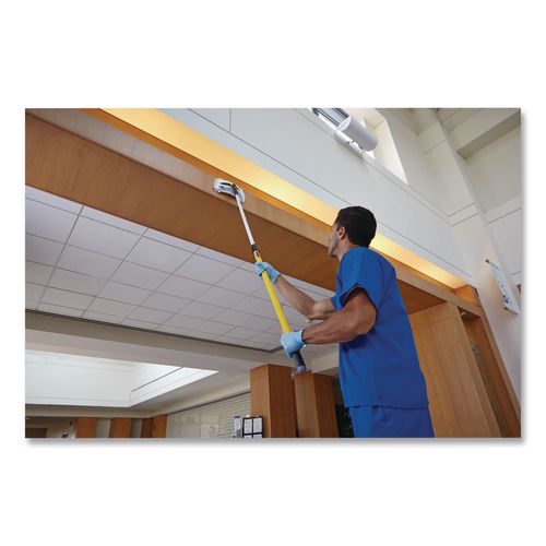 Image of Rubbermaid® Commercial HYGEN FGQ75500YL00 HYGEN Quick-Connect Extension Handle, 4 ft to 6 ft, Yellow/Black