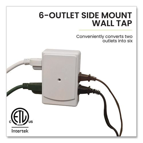 Image of GoGreen Power GG-16000TSM 6 Outlet Side Mount Wall Tap, White