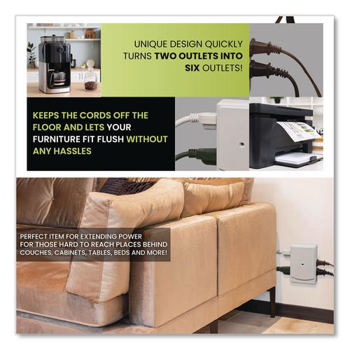 Image of GoGreen Power GG-16000TSM 6 Outlet Side Mount Wall Tap, White