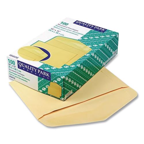 Image of Quality Park QUA54416 Open-Side Booklet Envelope, #15, Hub Flap, Gummed Closure, 10 X 15, Manila, 100/box