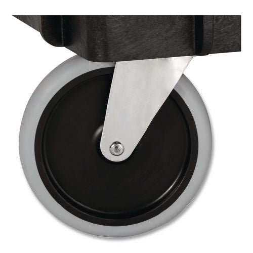 Image of Rubbermaid® Commercial FG9T6700BLA Heavy-Duty Flat-Handle Maintenance/Utility Cart, Plastic, 2 Shelves, 500 lb Capacity, 24" x 40" x 31.25", Black