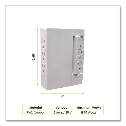 Image of GoGreen Power GG-16000TSW 6 Outlet Swivel Wall Tap, White