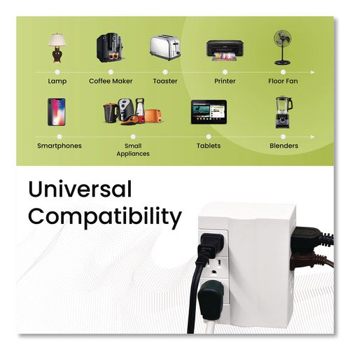 Image of GoGreen Power GG-16000TSW 6 Outlet Swivel Wall Tap, White