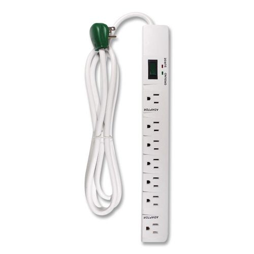 Image of GoGreen Power GG-17636 7 Outlet Surge Protector, 6 ft Cord, 1,200 J, White